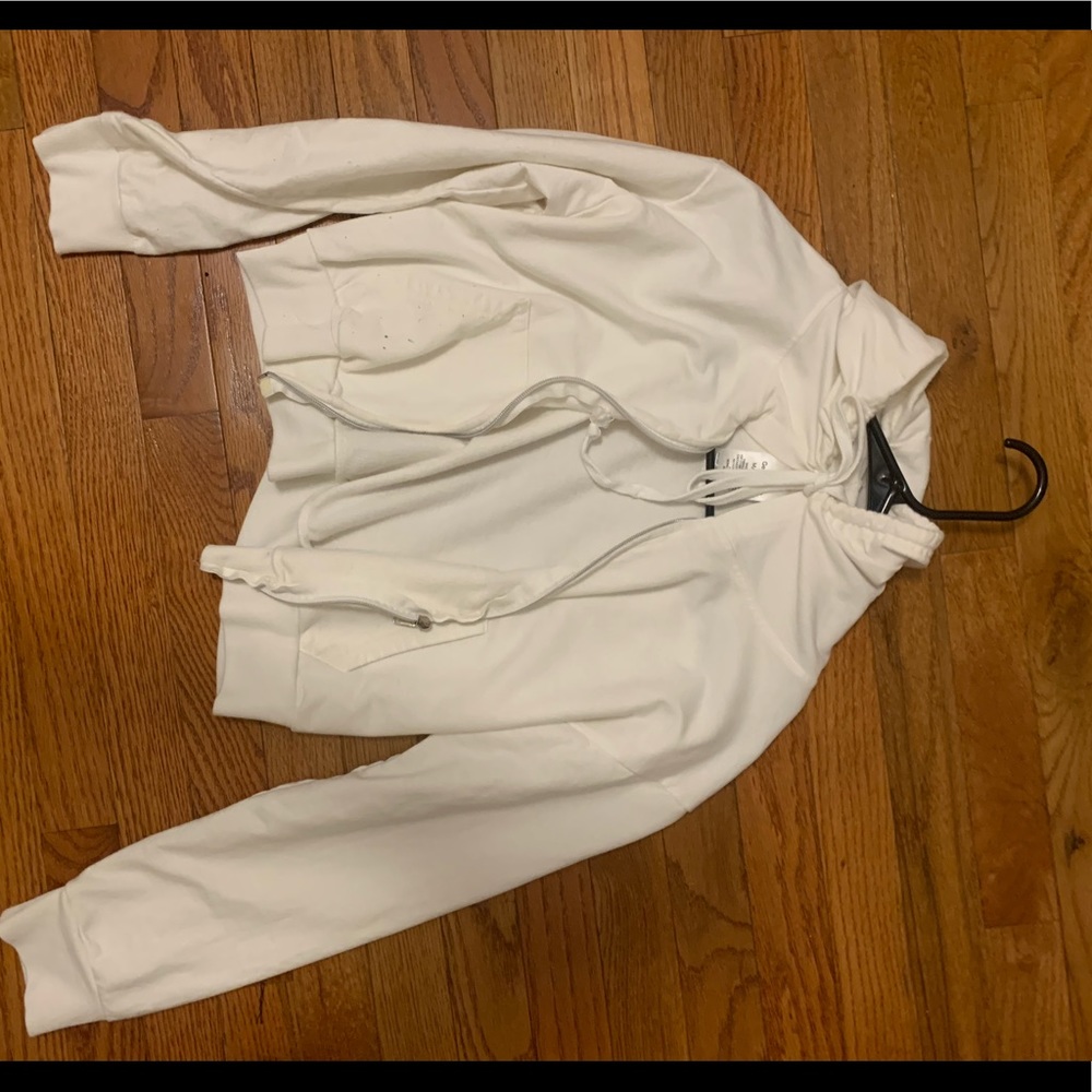 White cropped hoodie